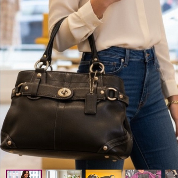 RARE COACH Beautiful black leather - Picture 1 of 12